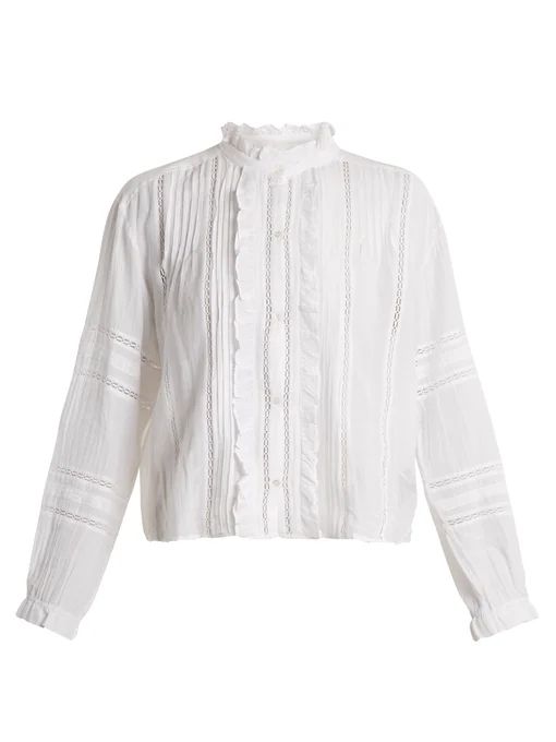 Valda lace-trimmed cotton-blend blouse | Isabel Marant Étoile | Matches (UK)