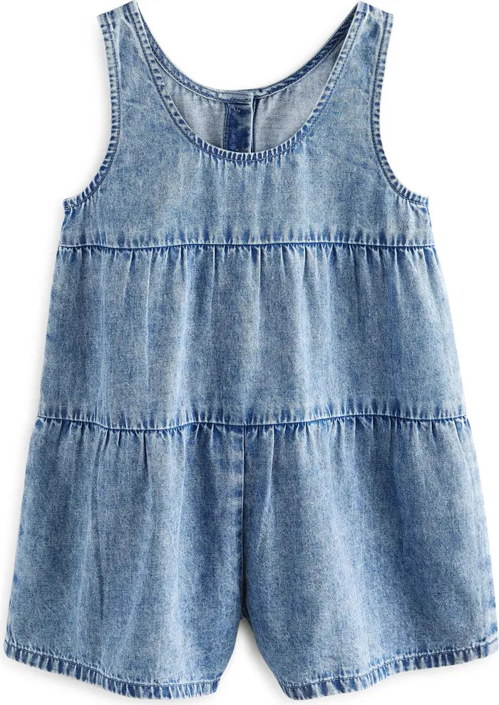 NEXT Kids' Tiered Denim Romper | Nordstrom | Nordstrom