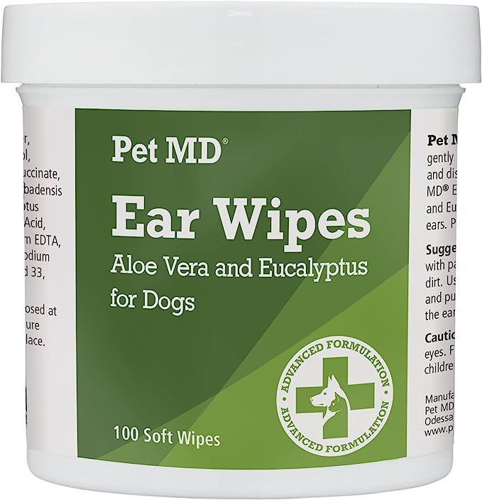 Pet MD - Dog Ear Cleaner Wipes - Otic Cleanser for Dogs to Stop Ear Itching, and Infections with ... | Amazon (US)