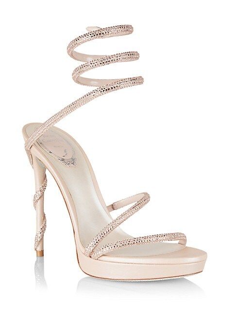 Crystal-Embellished Leather Wrap Sandals | Saks Fifth Avenue