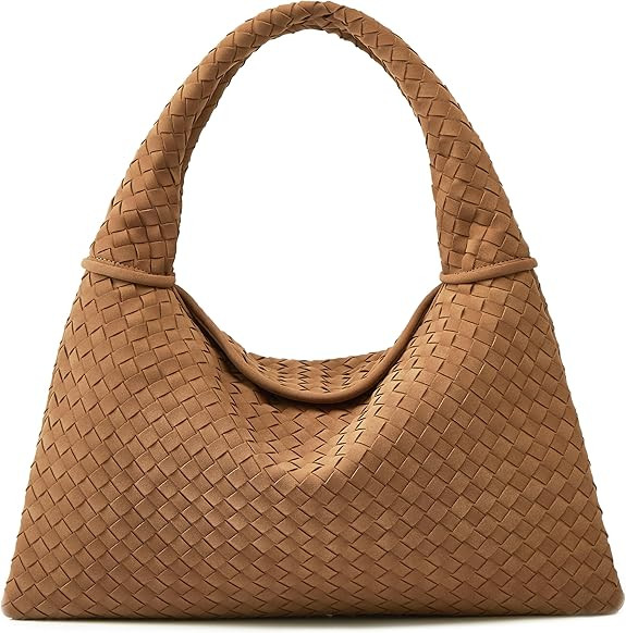 Suede Woven Hobo Bags Purses for Women Woven Leather Bag Vintage Tote Bag Retro Handbag Satchel 2... | Amazon (US)