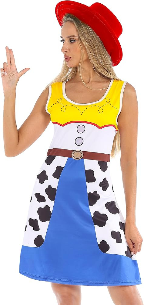 Halloween Cosplay Women Cowgirls Dress Costume Halloween Dress for Hallowen Party | Amazon (US)