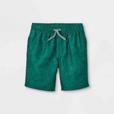 Boys' Solid Swim Shorts - Cat & Jack™ Dark Green | Target