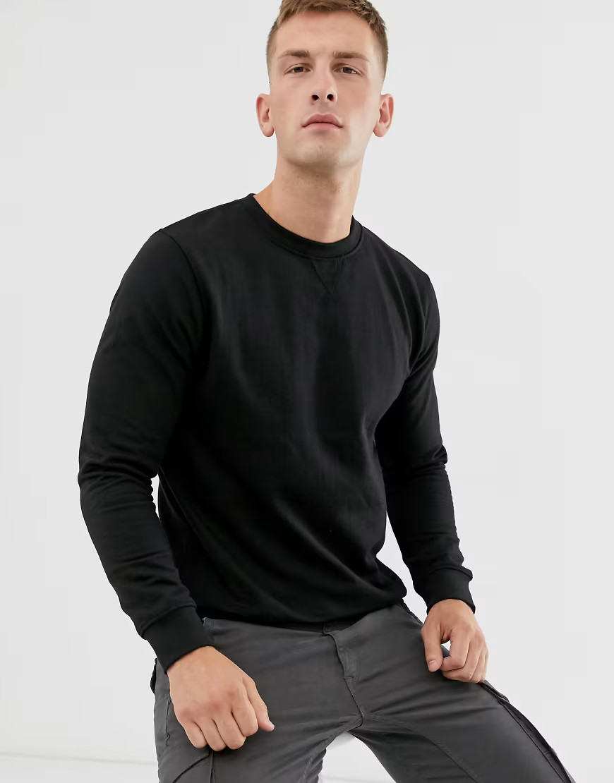 Soul Star basic sweatshirt in black | ASOS (Global)
