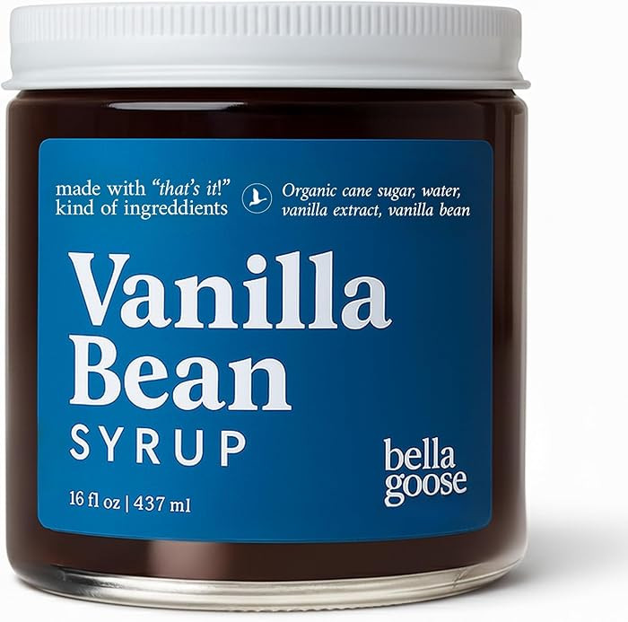 Bella Goose Vanilla Bean Coffee Syrup Jar (16oz) - Homemade Pure Cane Sugar Syrup for Lattes & De... | Amazon (US)