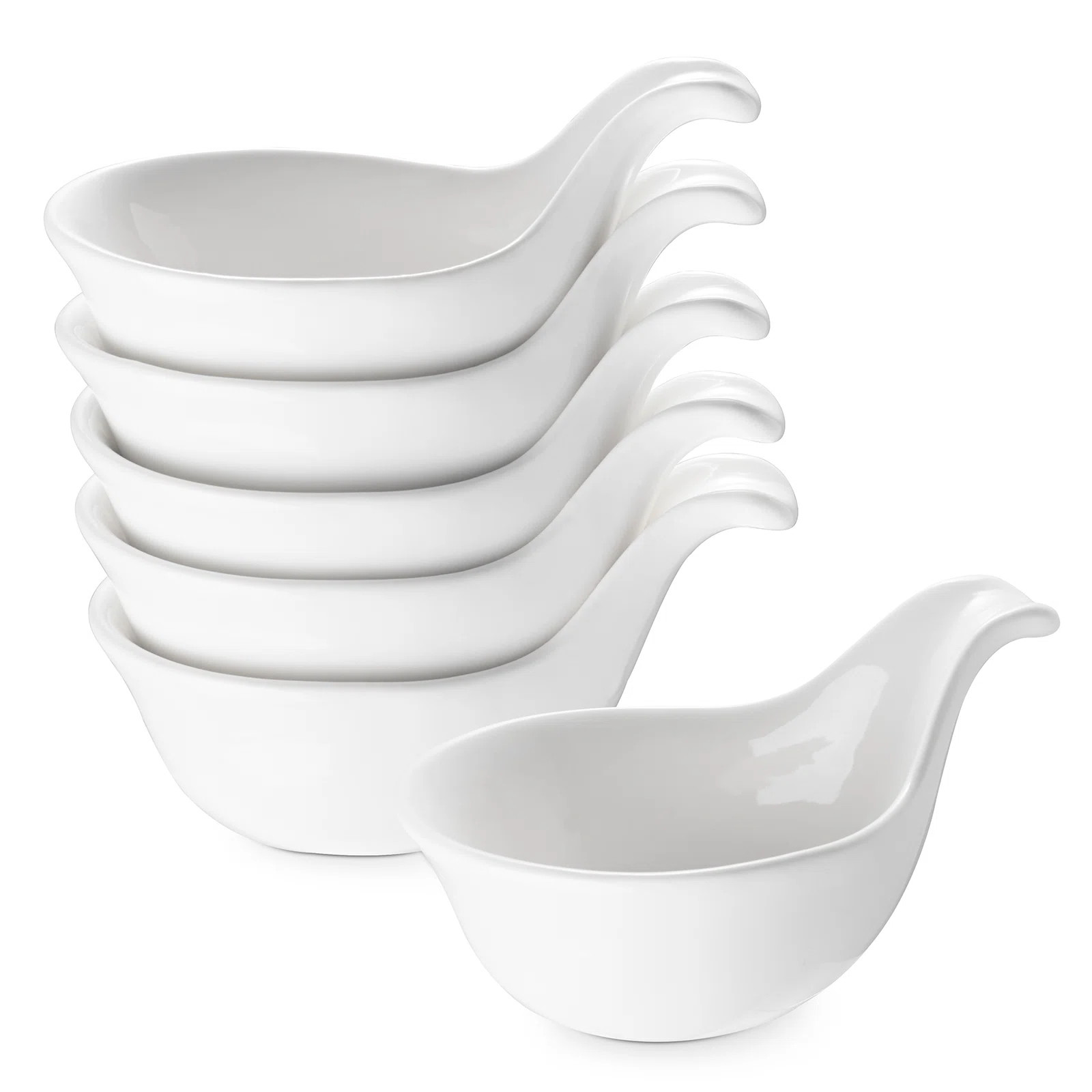 4.8" Ceramic Dipping Bowls Set - 6 Piece, Handled Sauce Cups for Parties | Wayfair North America