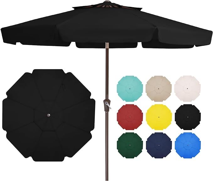 JEAREY 10FT 2-Tiers Patio Umbrellas Outdoor Large Market Umbrella With Tilt Push Button & Crank L... | Amazon (US)