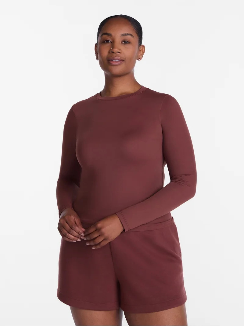 Avia Women\u2019s and Women's Plus SoftSculpt Top with Long Sleeves, Sizes XS-4X | Walmart (US)