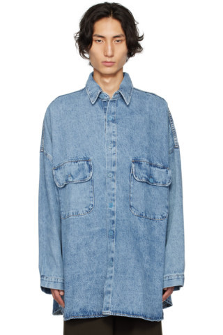 The Frankie Shop - Blue Dallas Denim Shirt | SSENSE