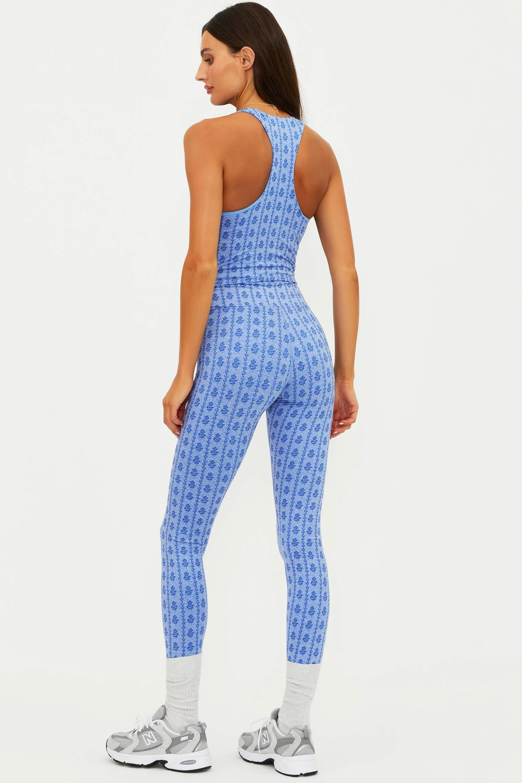 Piper Legging Sapphire Soft Serve | Blue Floral Print High Waist Legging | Beach Riot | Beach Riot