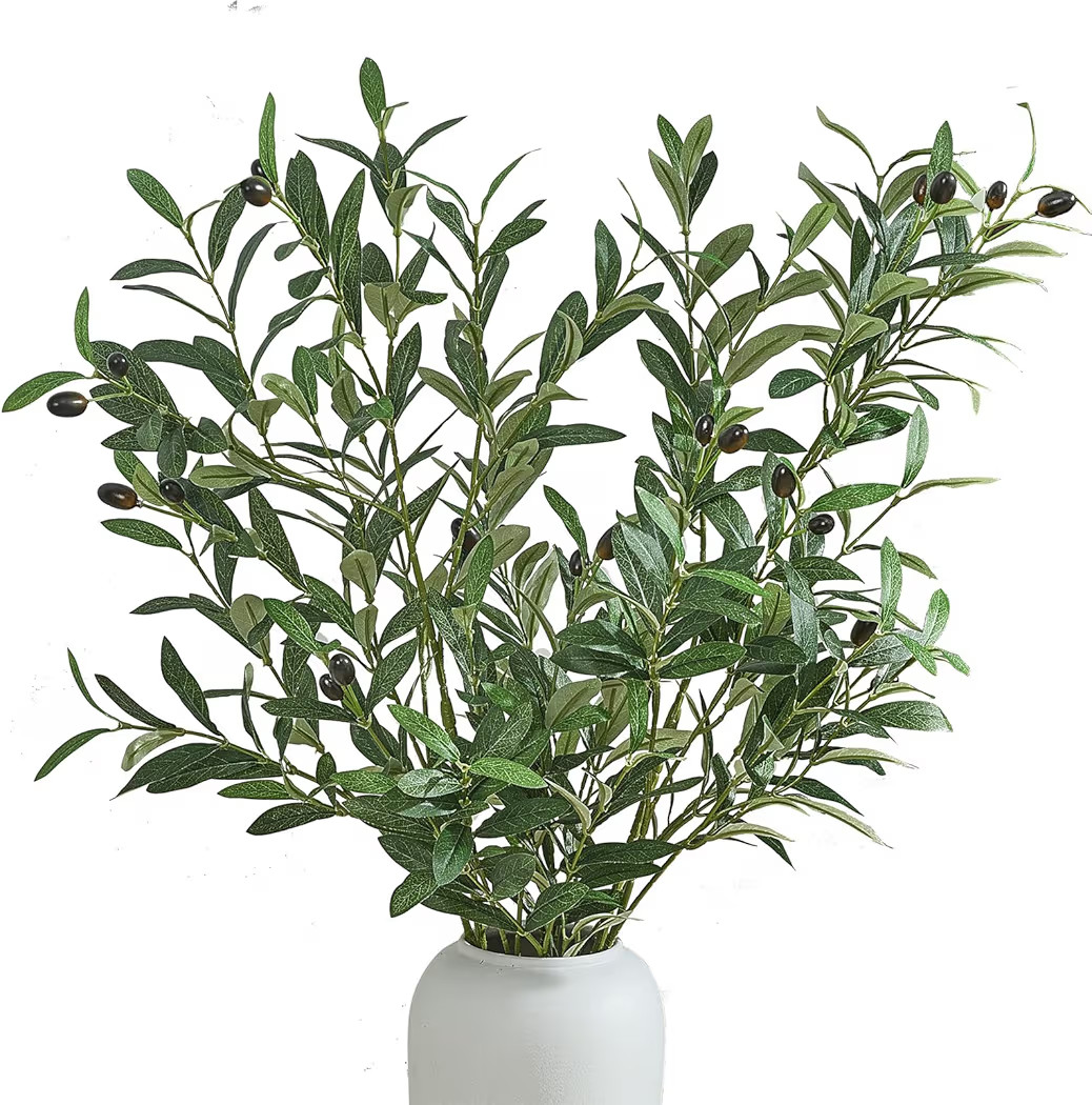 2 PCS 39 Inch Faux Olive Branches Artificial Flowers Greenery Stems Olive Tree Branch for Vase Fi... | Amazon (US)
