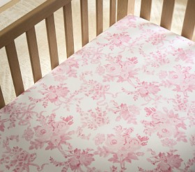 LoveShackFancy Damask Floral Organic Crib Fitted Sheet | Pottery Barn Kids