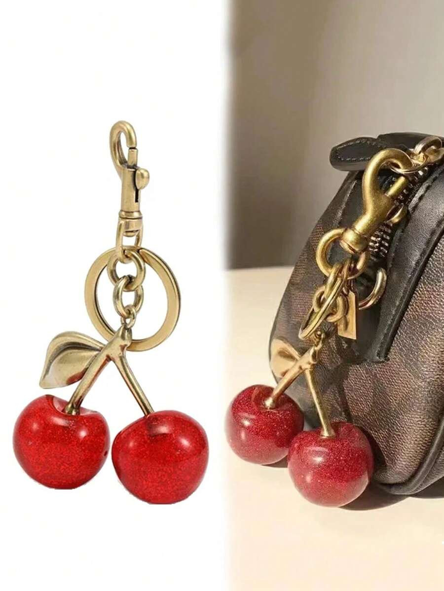 Cherry Pendant, 1pc New Arrival Big Cherry Shaped Crystal Pendant, Keychain Pendant | SHEIN