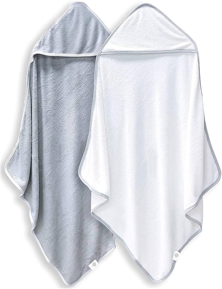 BAMBOO QUEEN 2 Pack Baby Bath Towel - Rayon Made from Bamboo, Ultra Soft Hooded Towels for Babies... | Amazon (US)