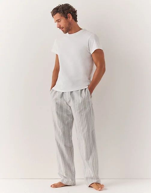 Men's Organic Brushed Cotton Stripe Pyjama Bottoms | The White Company (UK)