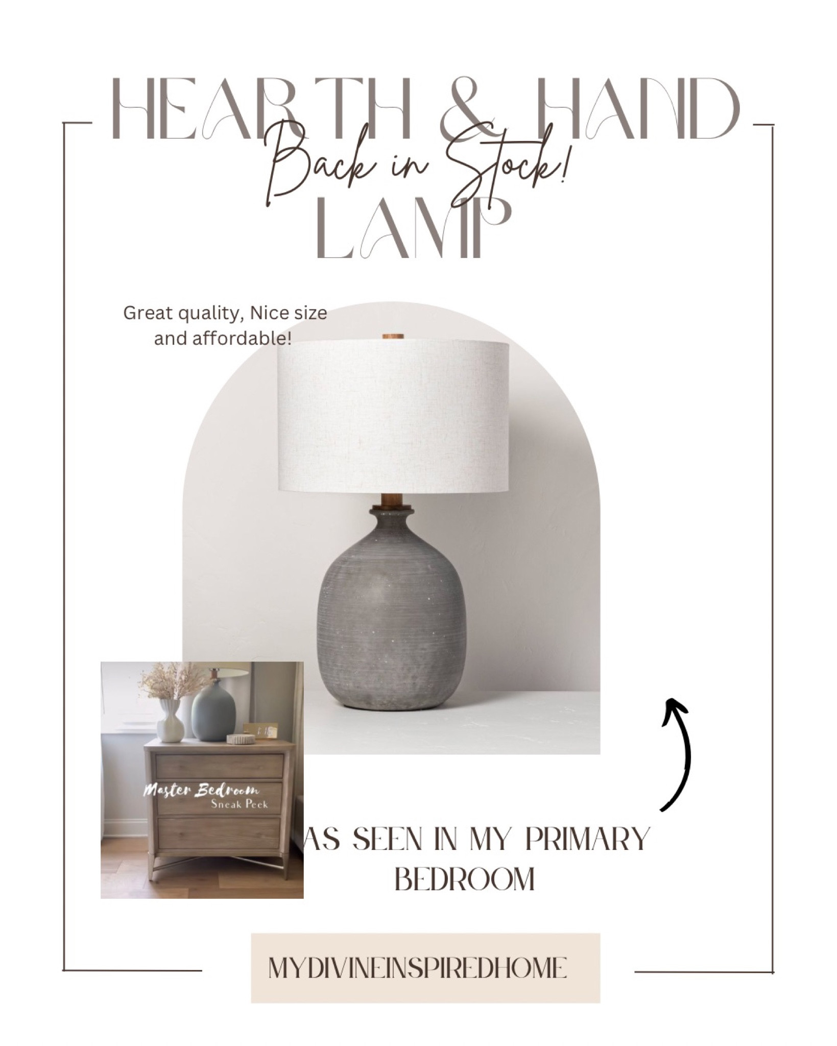 I have this lamp in my primary bedroom! It’s so perfect! It one of my favorites from Target! The size, quality and price are perfect! It’s finally back in stock but will sell out quickly! Grab while you can! ✨

#LTKhome #LTKstyletip #LTKsalealert