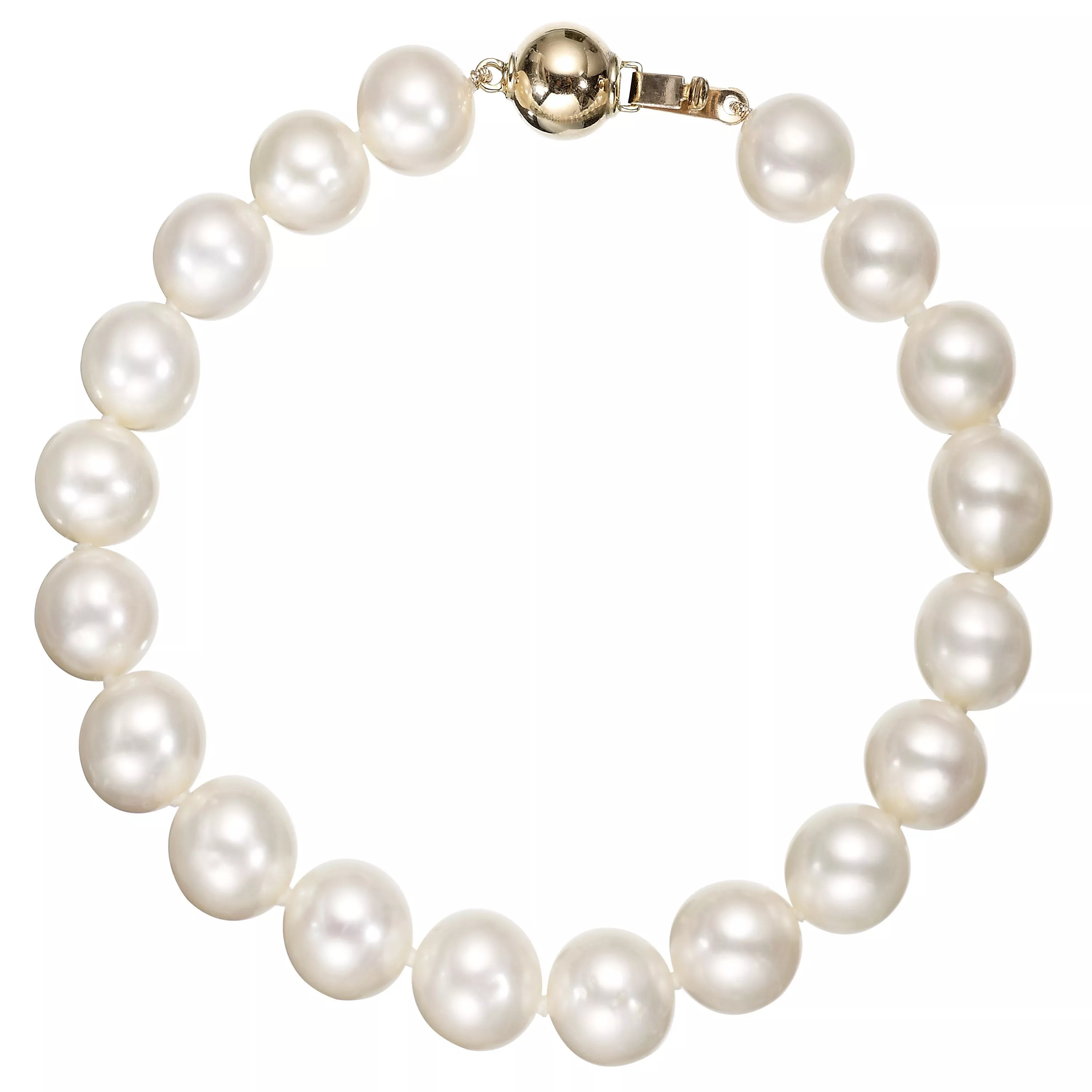 E.W Adams Freshwater Lustre Pearl Knotted 7.5" Bracelet with Gold Clasp | John Lewis (UK)