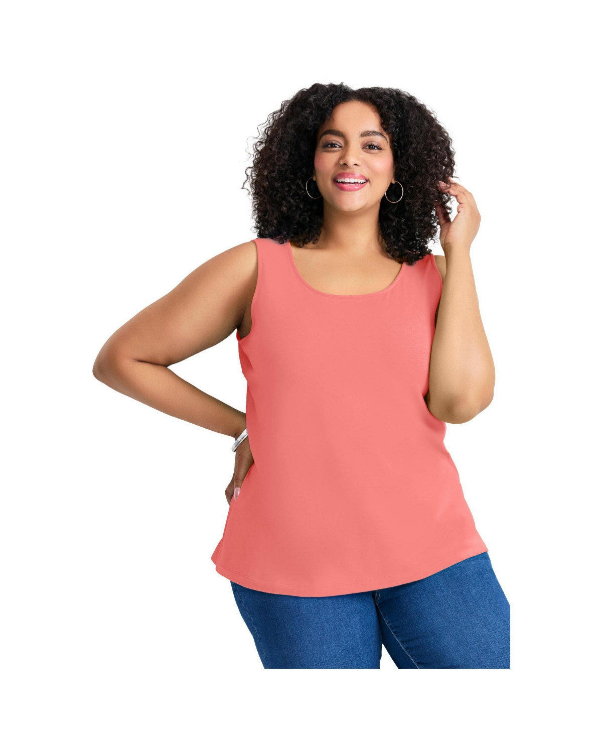 Avenue Plus Size Basic Layering Women's Tank - Sweet coral | Macy's