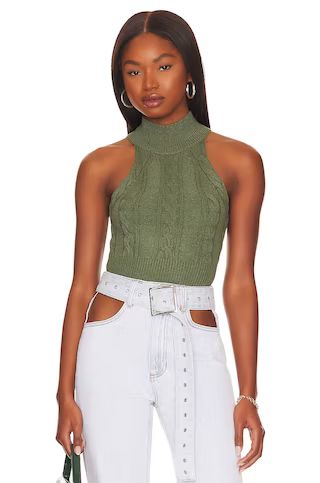 MORE TO COME Yoli Open Back Top in Olive Green from Revolve.com | Revolve Clothing (Global)