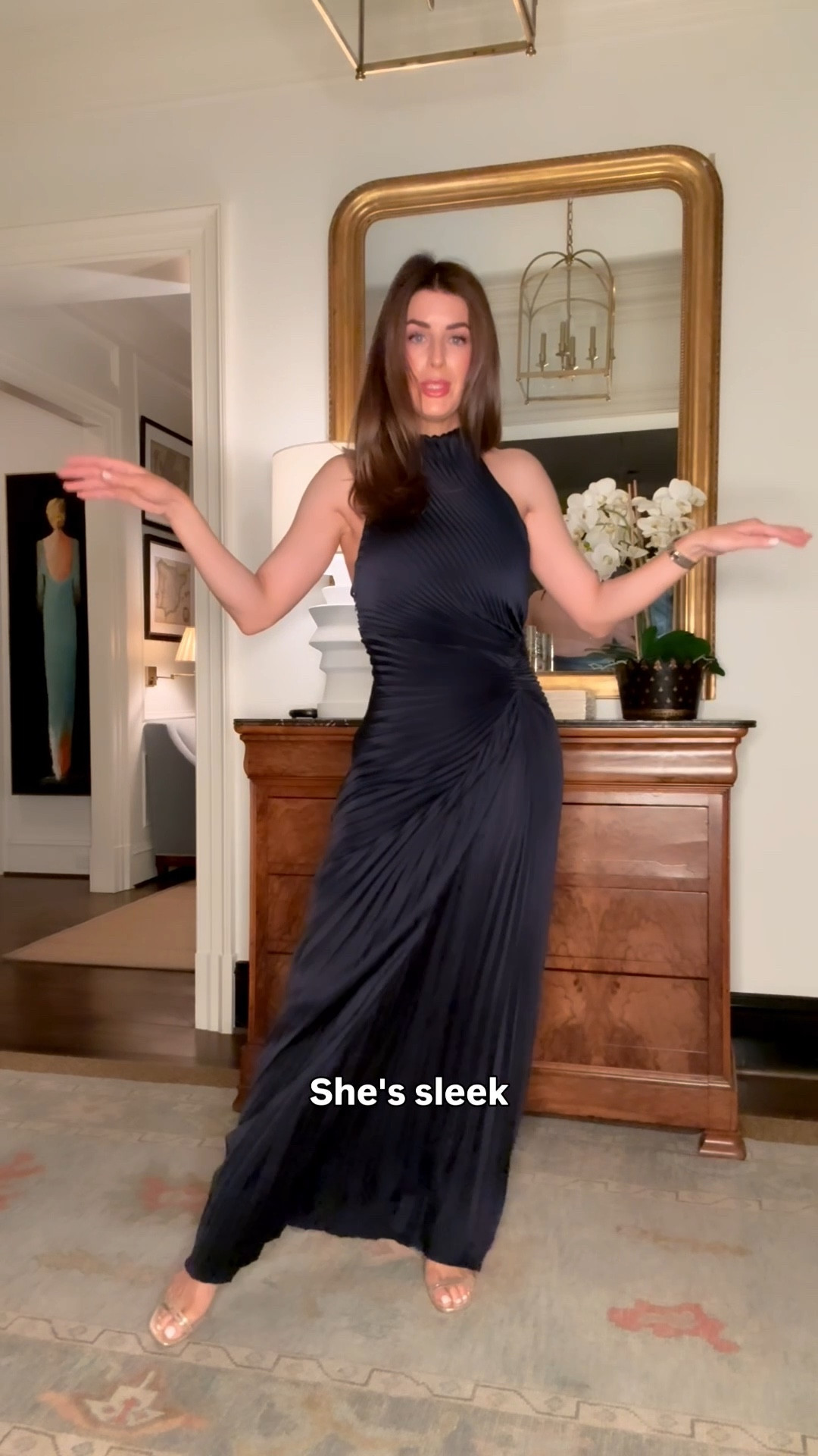 I’m wearing my typical size 6 in this navy gown. 

#LTKTall #LTKOver40