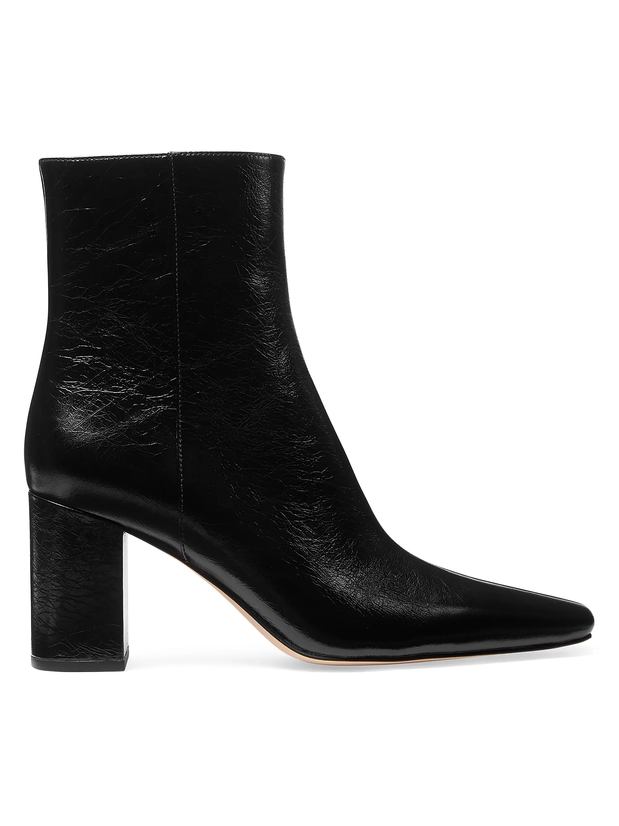MICHAEL Michael Kors Elise 75MM Leather Block-Heel Booties | Saks Fifth Avenue | Saks Fifth Avenue