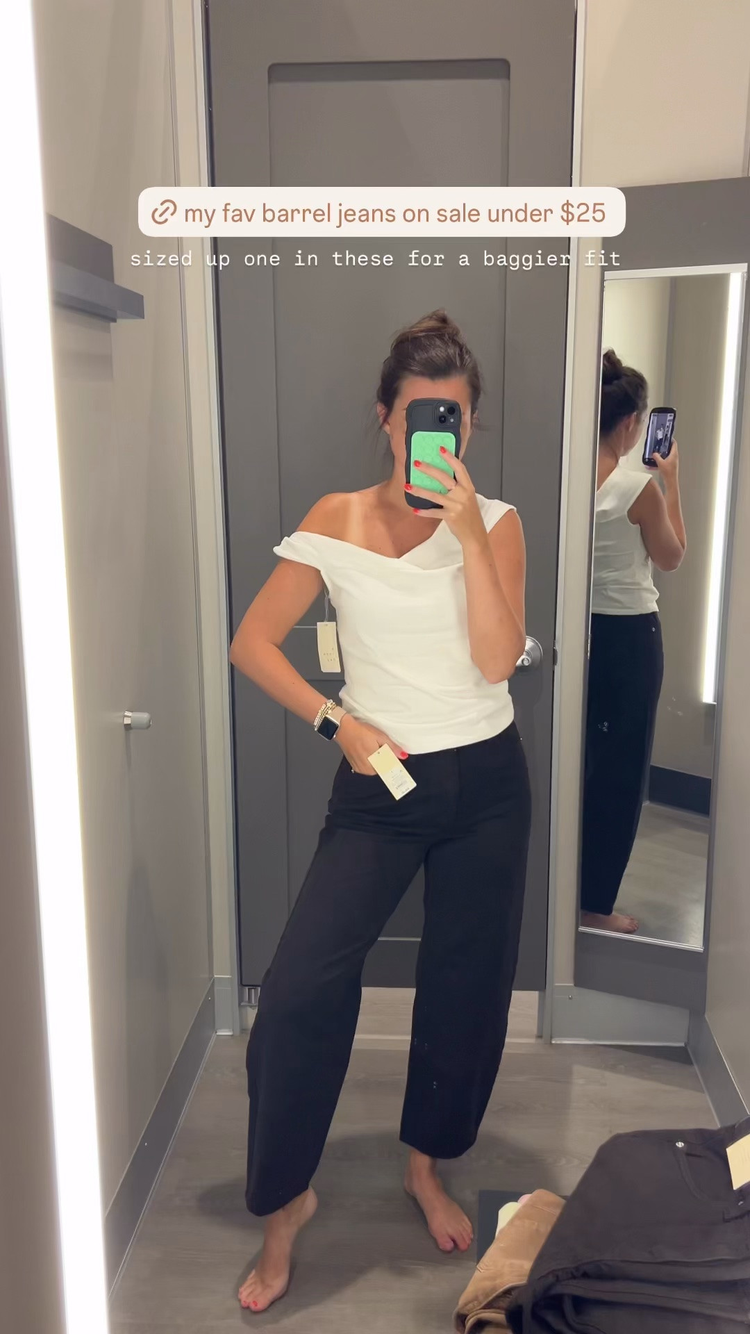 // the cutest barrel jeans on sale for under $25 //