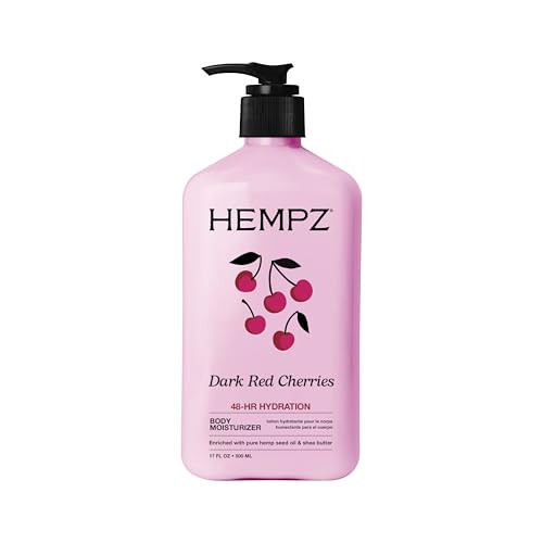 Hempz Cherry Body Lotion, Ultra Hydrating Daily Moisturizer for Dry Skin and Hands, Dark Red Cher... | Amazon (US)