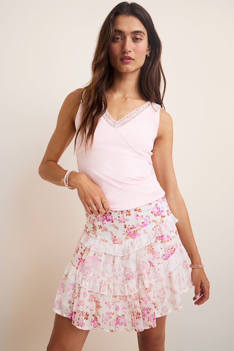 yummi by francesca's Lace V-Neck Tank Top | Francesca's