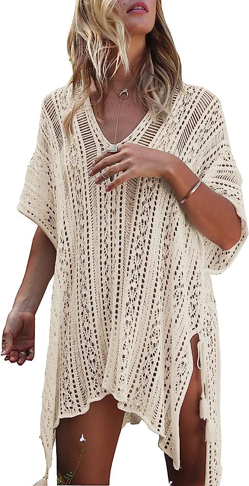 Beach Swimsuit for Women Sleeve Coverups Bikini Cover Up Net | Amazon (US)