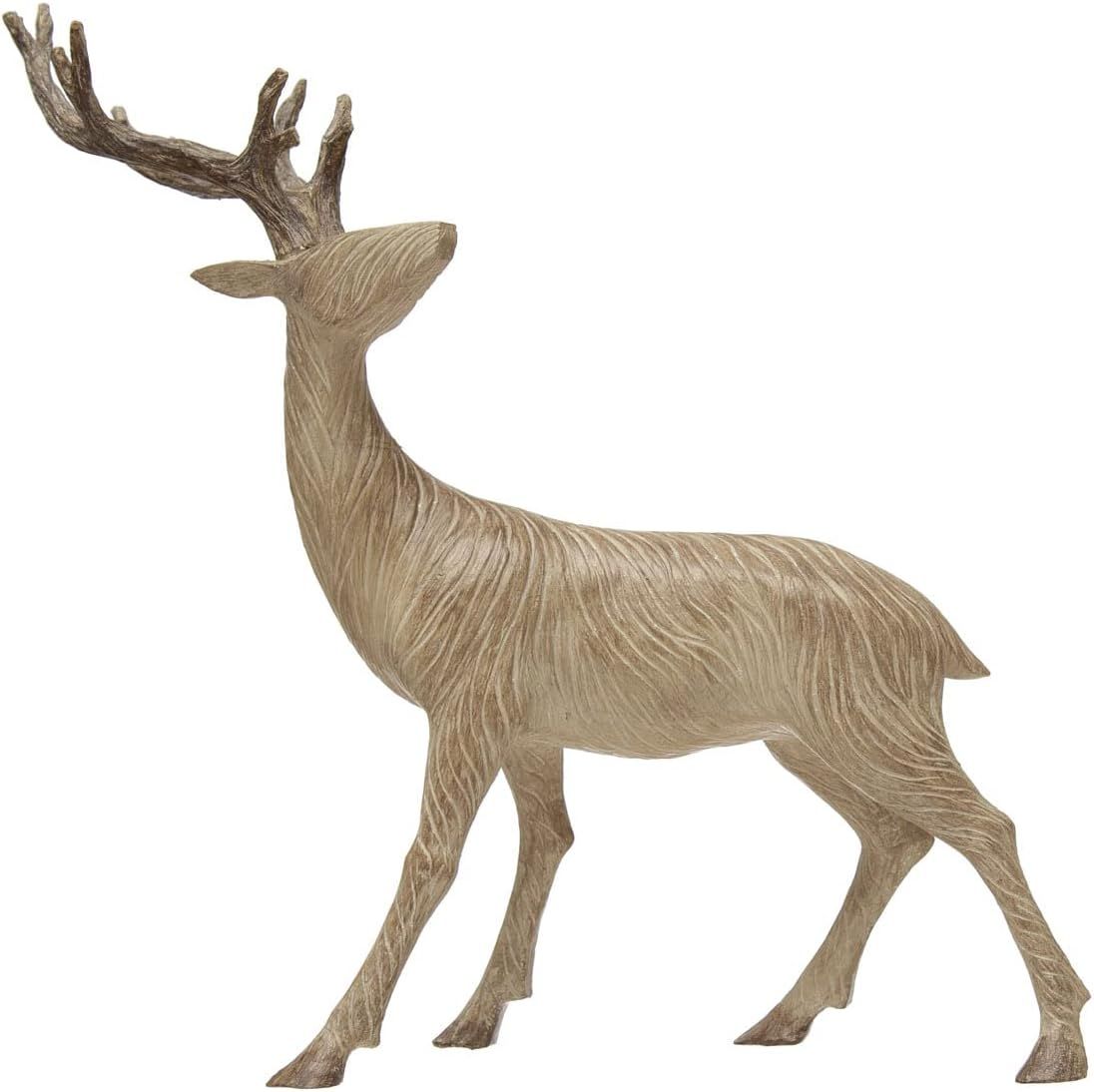 Creative Co-Op Decorative Standing Deer, Natural, Whitewashed Wood Finish | Amazon (US)