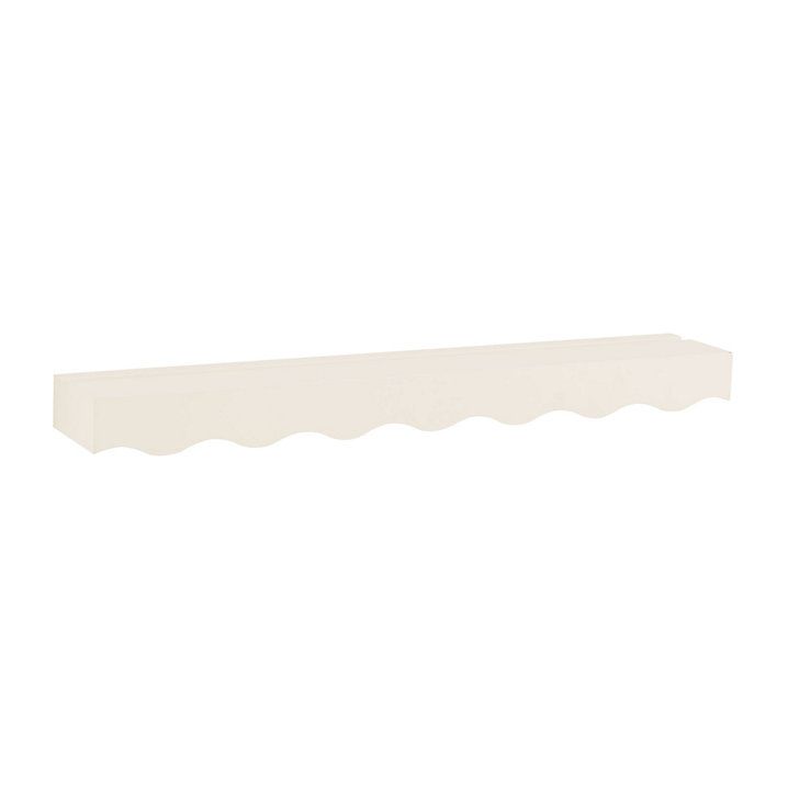 Tulette Floating Wall Shelf Decorative Scalloped White Wood with Plate Groove | Ballard Designs, Inc.