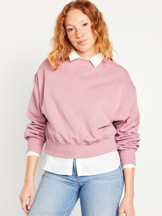 Drop-Shoulder Cropped Sweatshirt | Old Navy (US)