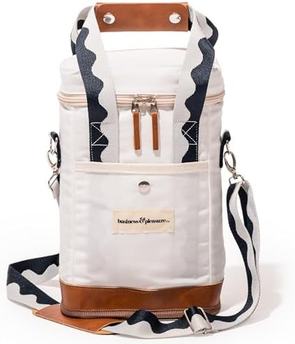 Business & Pleasure Co. Wine Cooler Tote Bag - Rivie White | Amazon (US)