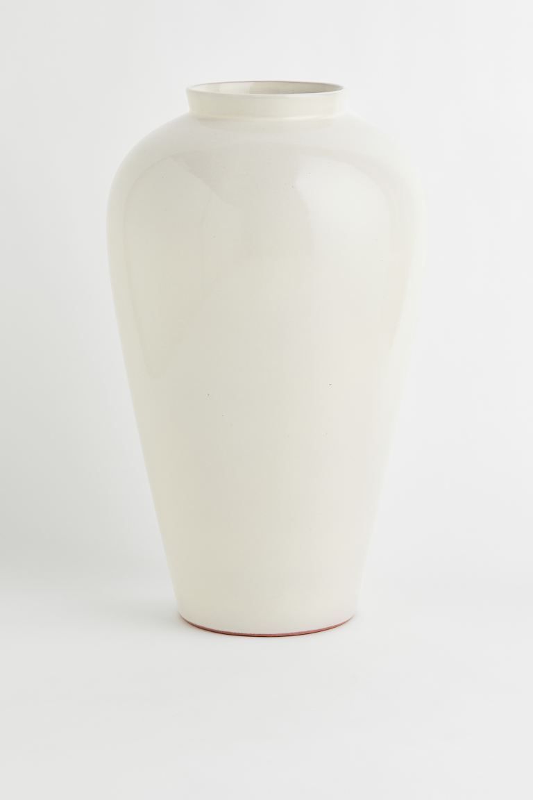 Large terracotta vase - Natural white - Home All | H&M US | H&M (US + CA)