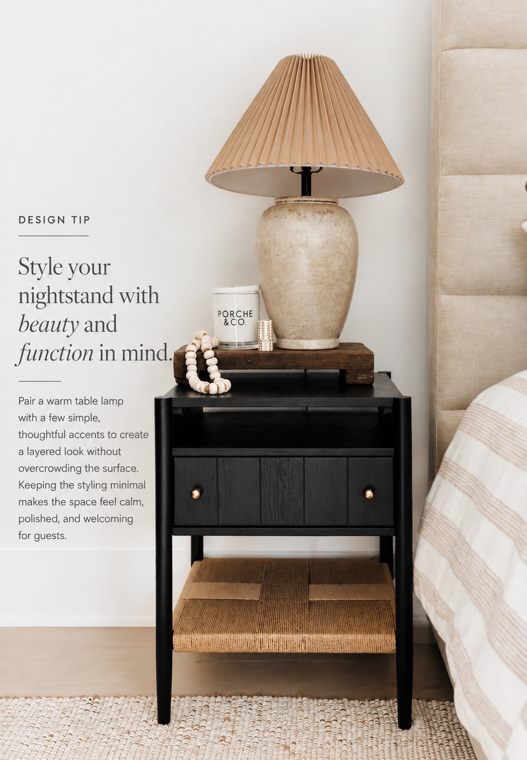 A beautifully styled nightstand is all about balancing function with thoughtful details 🤎 A warm table lamp, natural textures, and a few simple accents create a layered look that feels calm, polished, and inviting without overwhelming the space.

#NightstandStyling #BedroomDecor #InteriorStyling #NeutralHome #HomeDecor

#LTKHome #LTKvlog