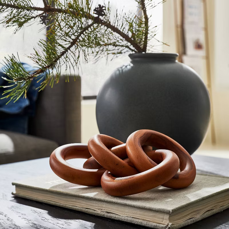 2.5" x 17" Decorative Teak Wood Chain Figurine - Threshold™ designed with Studio McGee | Target