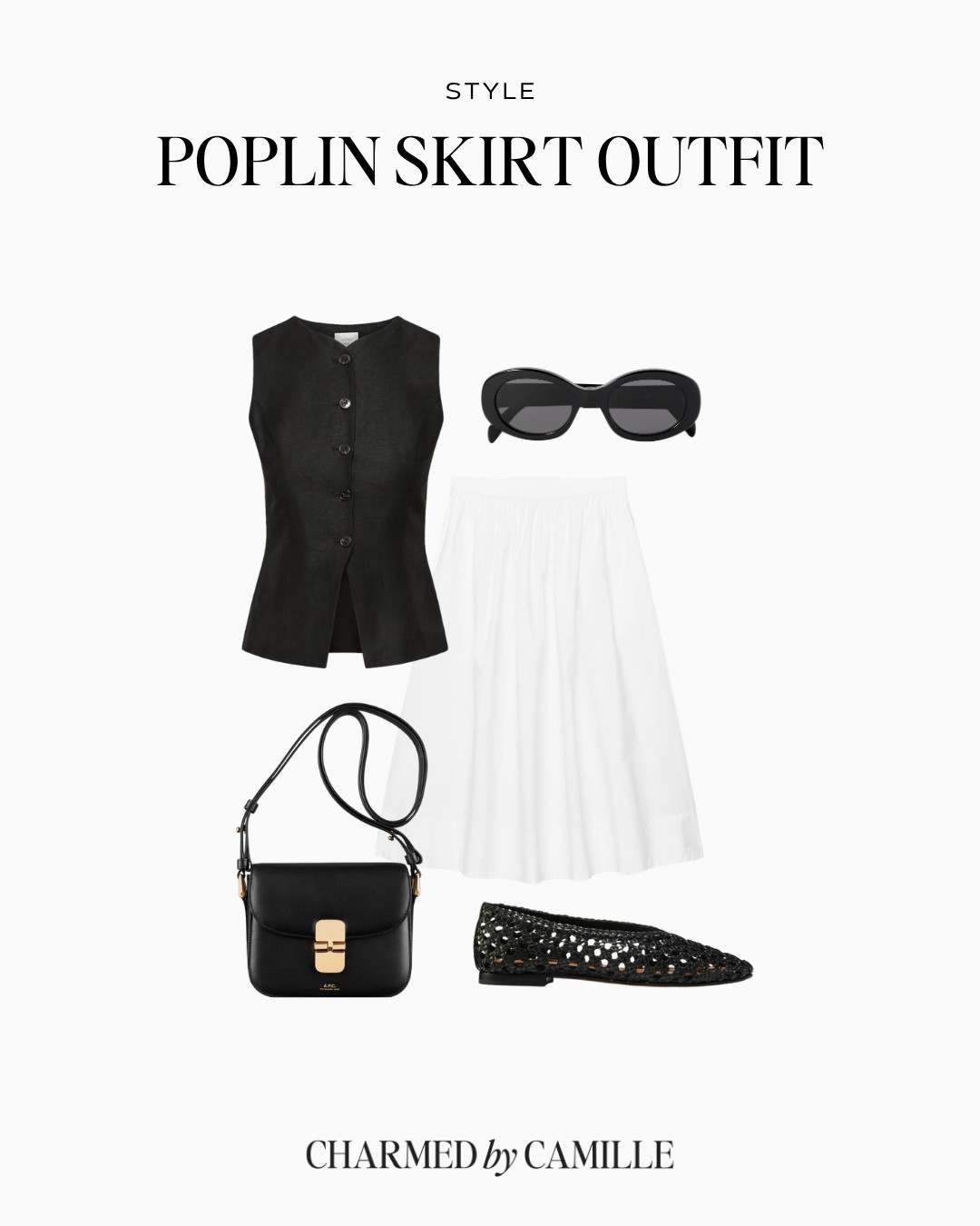 Elevated poplin skirt outfit idea! For more tips to style yours, visit CharmedByCamille.com 

spring outfits - spring style - poplin skirt 

 #LTKootd #LTKSeasonal