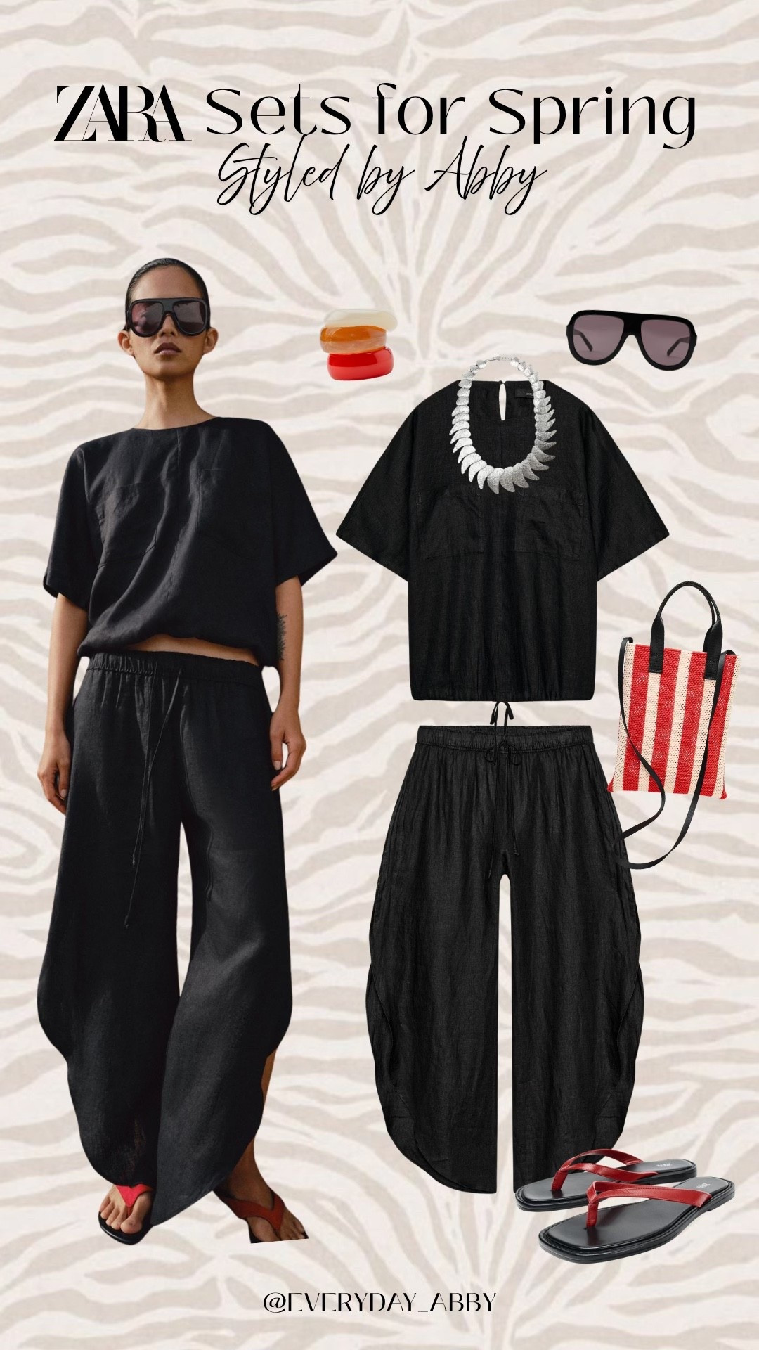 So many new matching sets from Zara, this black linen top + flowy pants are one of my faves! ❤️

#LTKgrwm #LTKootd