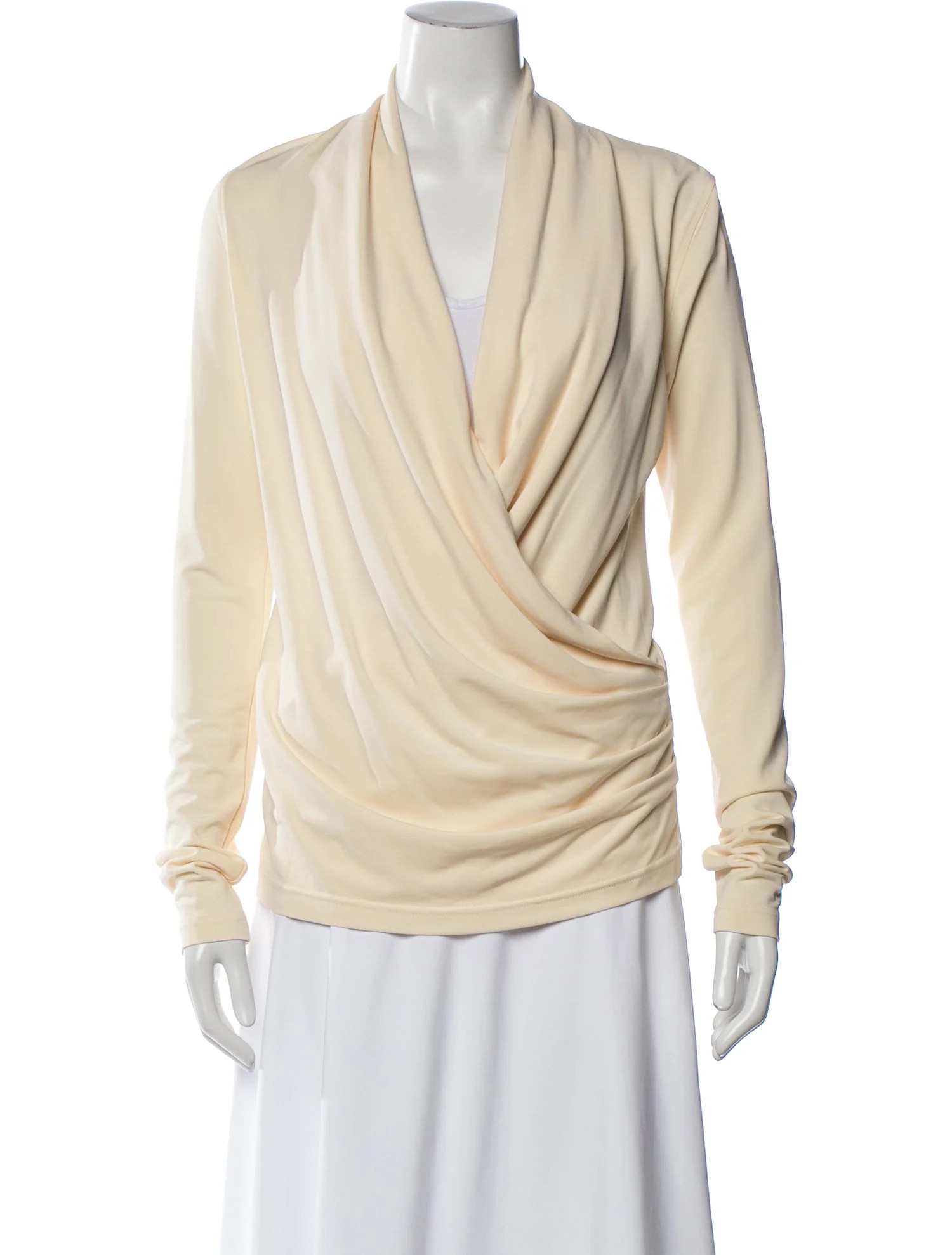 TOTEME Overlapped jersey top V-Neck Top w/ Tags - Neutrals Tops, Clothing - TTM63127 | The RealRe... | The RealReal