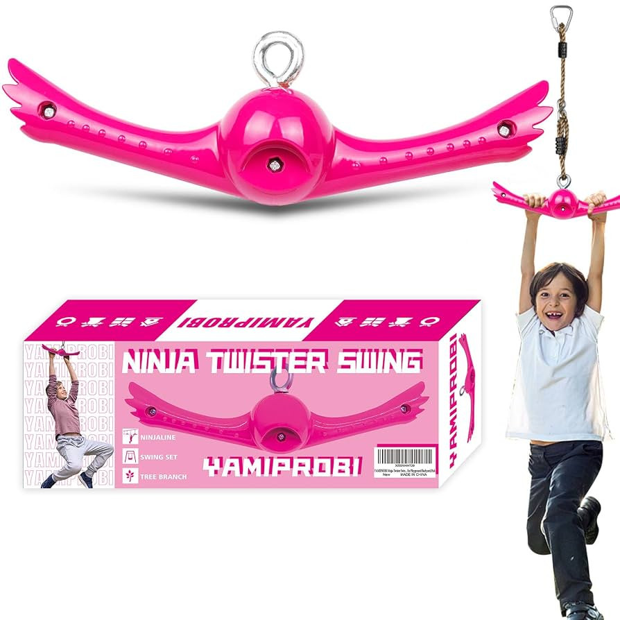 Ninja-Twister Swing Spins Set: Slackline Attachments - 360° Handle Twist-Spin Flips Toy Activate... | Amazon (US)