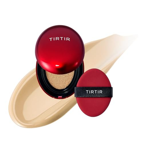[*Mini Size*] TIRTIR Mask Fit Red Cushion Foundation | Full coverage, Weighless, Skin fit, Satin Glow Finish, Korean cushion foundation (#24W Soft Beige, 0.15 Fl Oz) | Amazon (US)