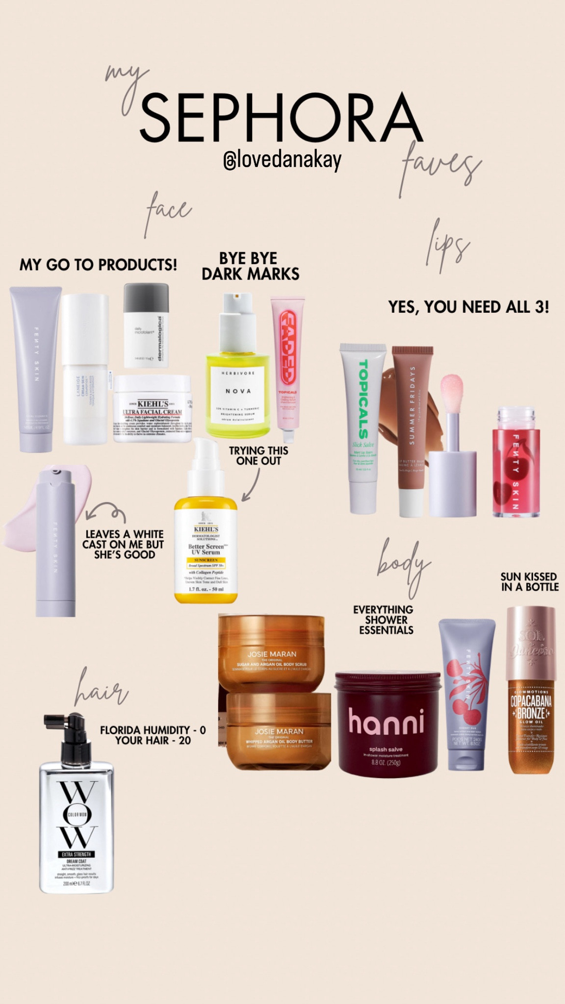 Fenty skin. Skin care routine. Best skin care. Kiehl’s moisturizer. Kiehl’s sunscreen. Dermalogica. Topicals. Summery Friday. Color wow dream coat. Hanni. Body scrubs. Body butter. Glow spray. Lip balm. Lip gloss. Best lip oil. Dark spot corrector. 

#LTKsalealert #LTKbeauty #LTKxSephora