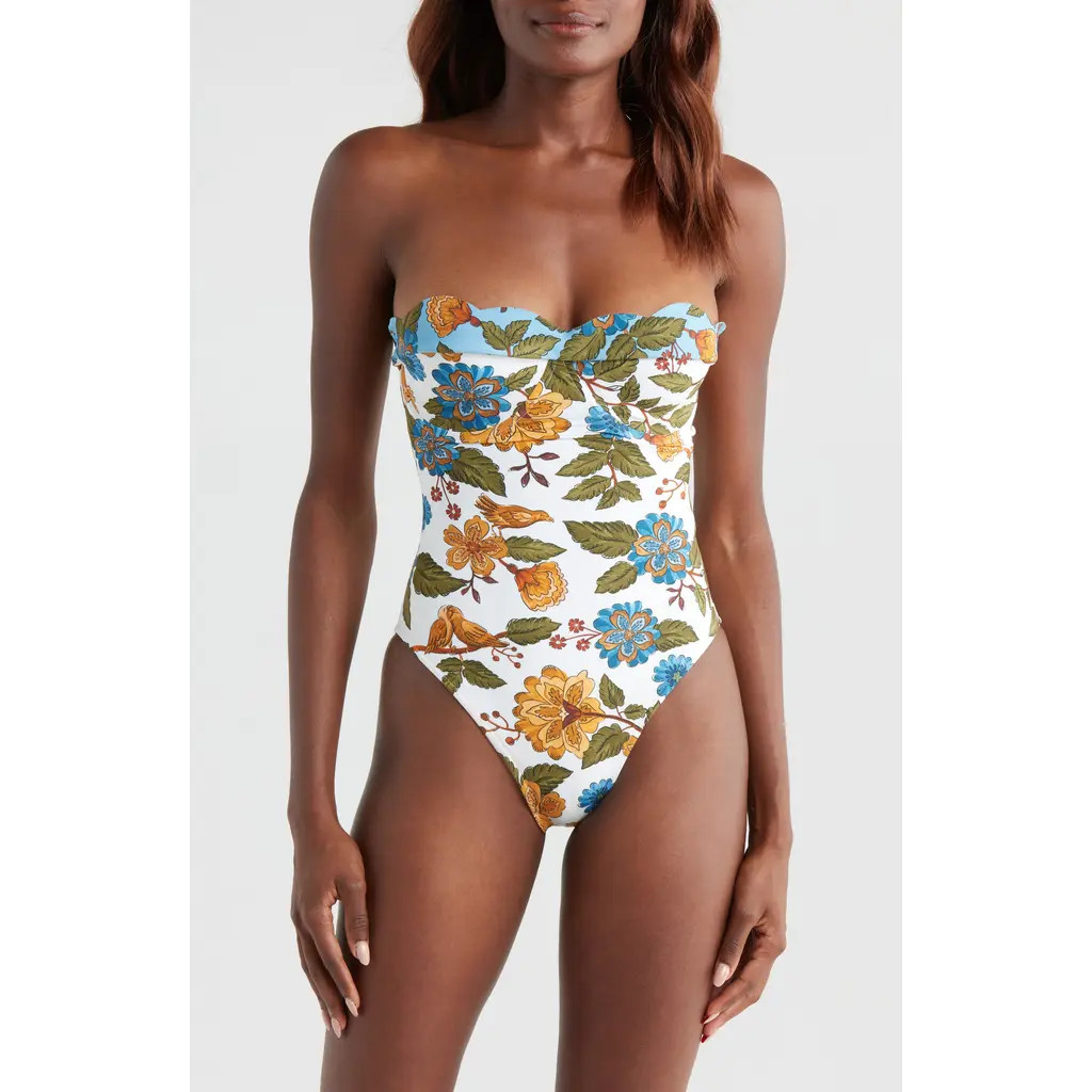 FARM Rio Garden Scarf Underwire One-Piece Swimsuit in Garden Scarf Mix at Nordstrom, Size X-Large | Nordstrom