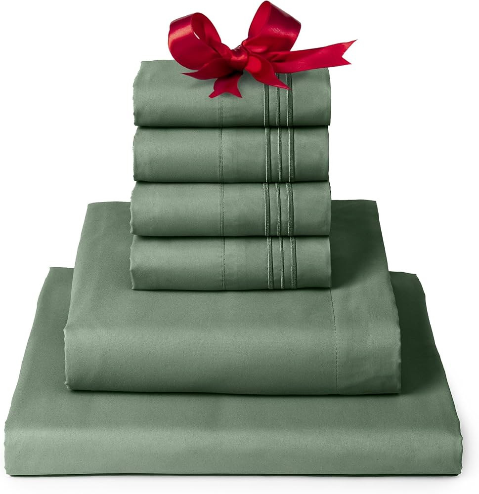 Mellanni Iconic King Sheet Set - 6-Piece Bed Sheets, (Including 4 Pillowcases), 16-Inch Deep Pock... | Amazon (US)