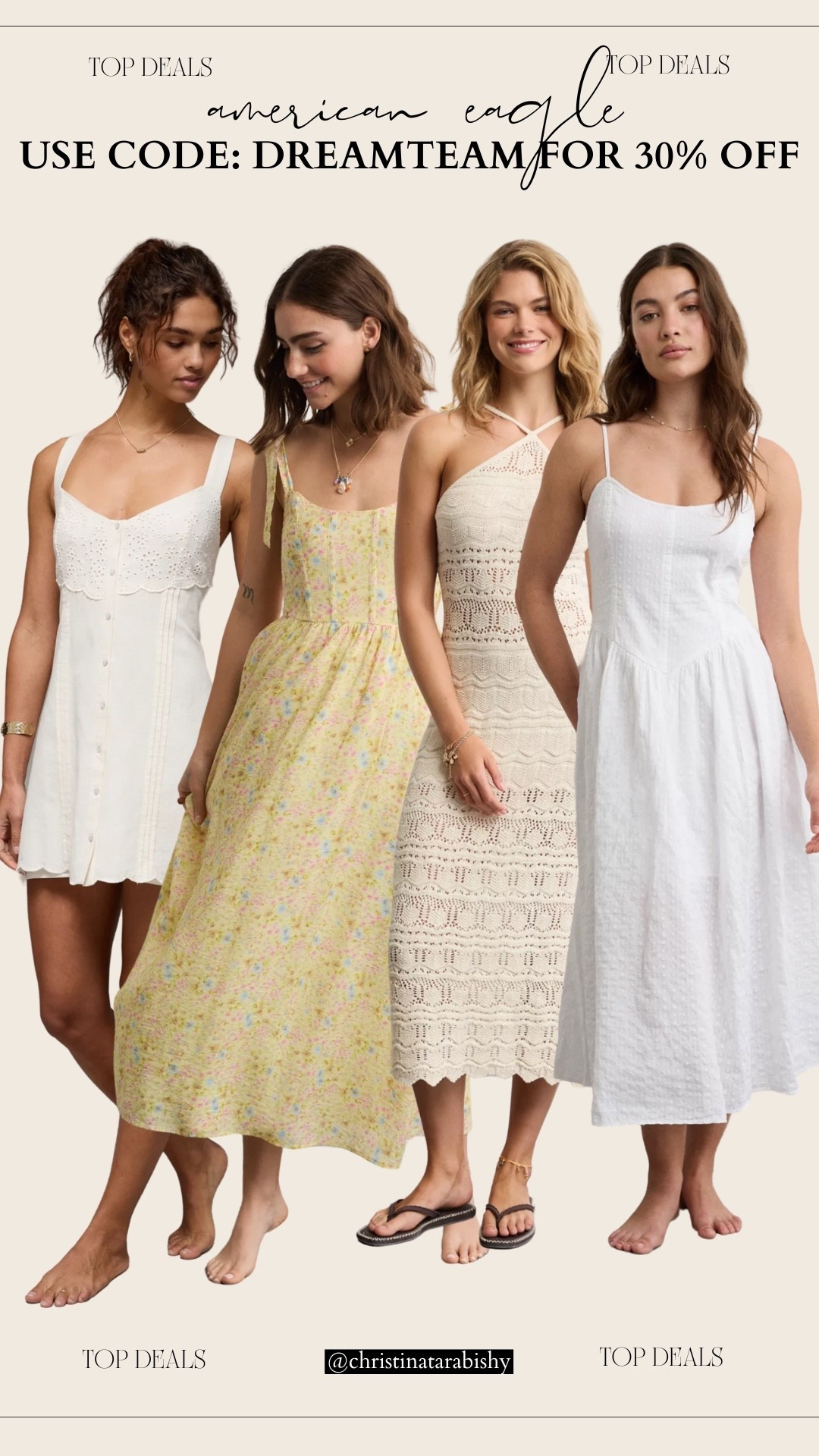 Code: DREAMTEAM for 30% off! Cutie Summer Dresses new at American Eagle 

american eagle, summer outfits, summer fashion, casual summer style, shorts, summer tops, vacation outfits, resort wear, new arrivals, summer sale, affordable fashion, ootd

#LTKootd #LTKSeasonal #LTKSaleAlert