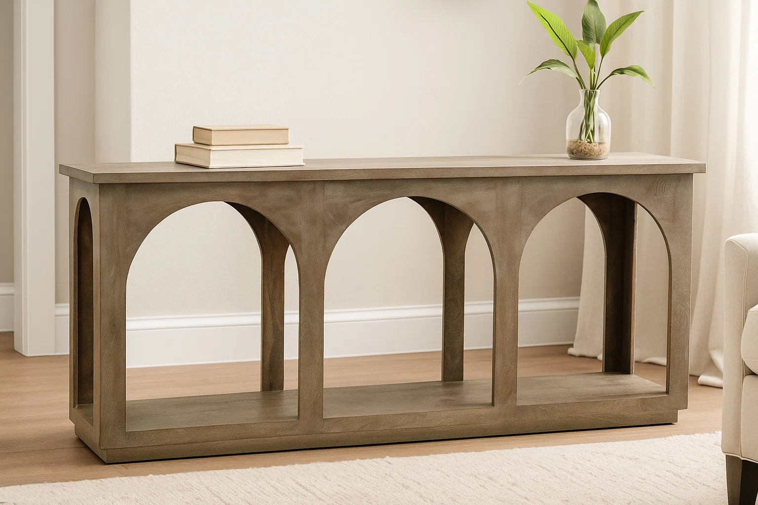 Wabbaseka Solid Wood Console Table In North Creek Brown | Wayfair North America