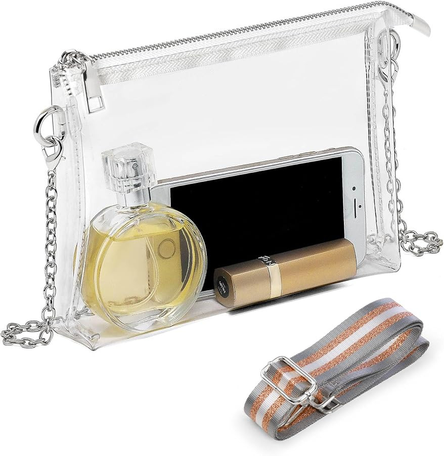 Lorbro Clear Purse for Women Stadium Approved, Clear Crossbody Bag with Zipper Closure, Transpare... | Amazon (US)