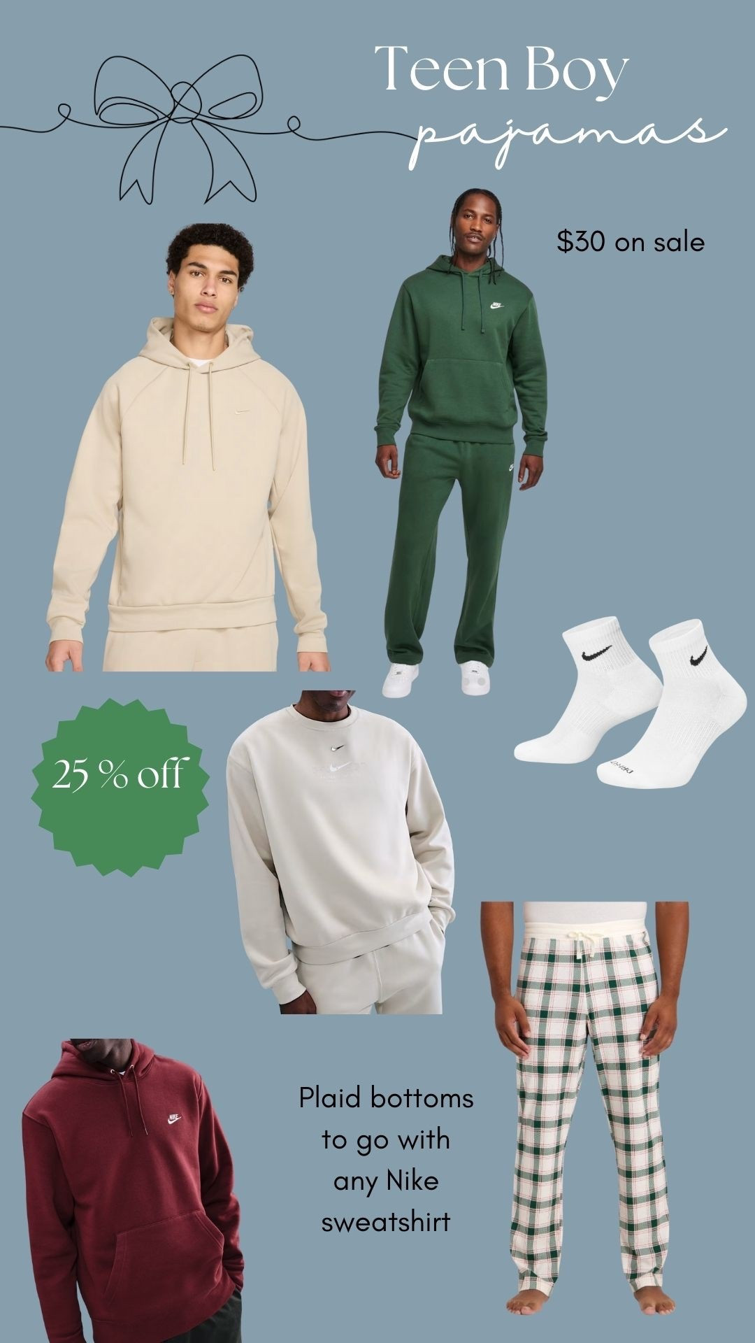 What I got my boys for Christmas Jammie's this year. Nike is having their Black Friday 25% off so this year I'm getting them something they will actually wear after Christmas😘

#LTKCyberWeek #LTKSaleAlert #LTKMens