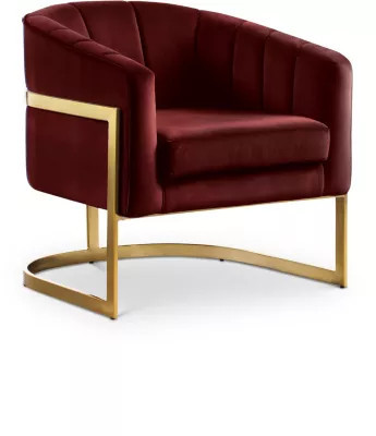 Meridian Furniture Carter Accent Chair, Burgundy | Belk