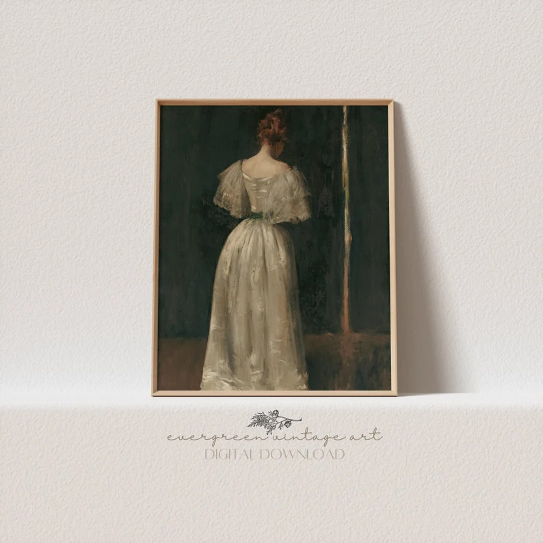 Victorian Woman Portrait Print | Vintage Moody Dark Academia Cottagecore Aesthetic Printable Wall... | Etsy (CAD)